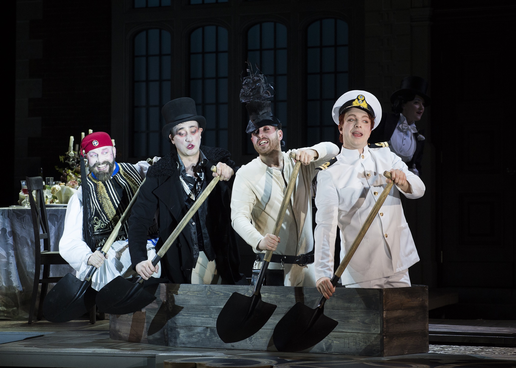 Daniel Norman, Lancelot Nomura, Elgan Llyr Thomas and Alex Otterburn in Ariadne auf Naxos. Scottish Opera 2018. Credit Richard Campbell..jpg