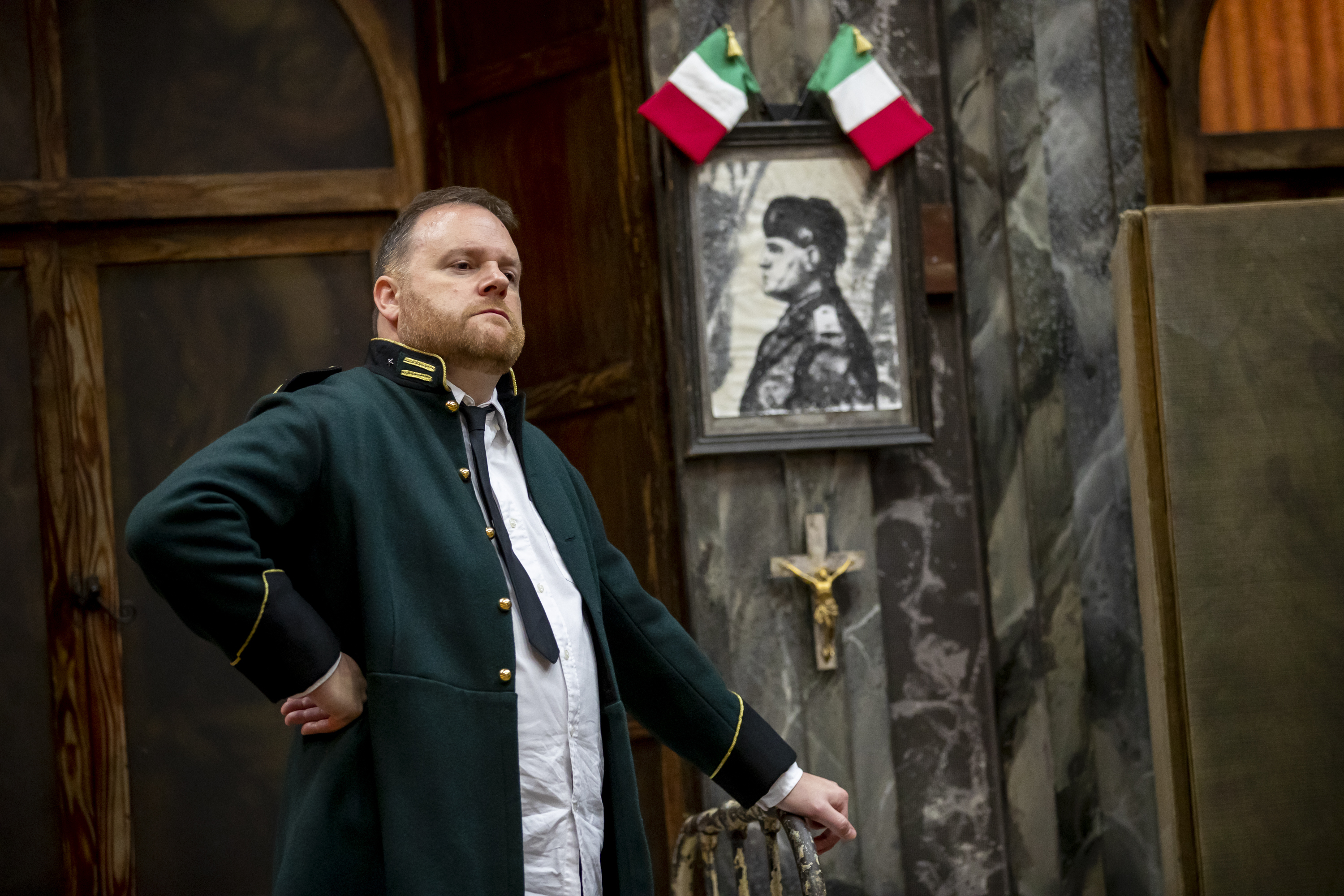 Roland Wood (Scarpia) in Puccini's Tosca. Scottish Opera 2019. Credit: James Glossop..