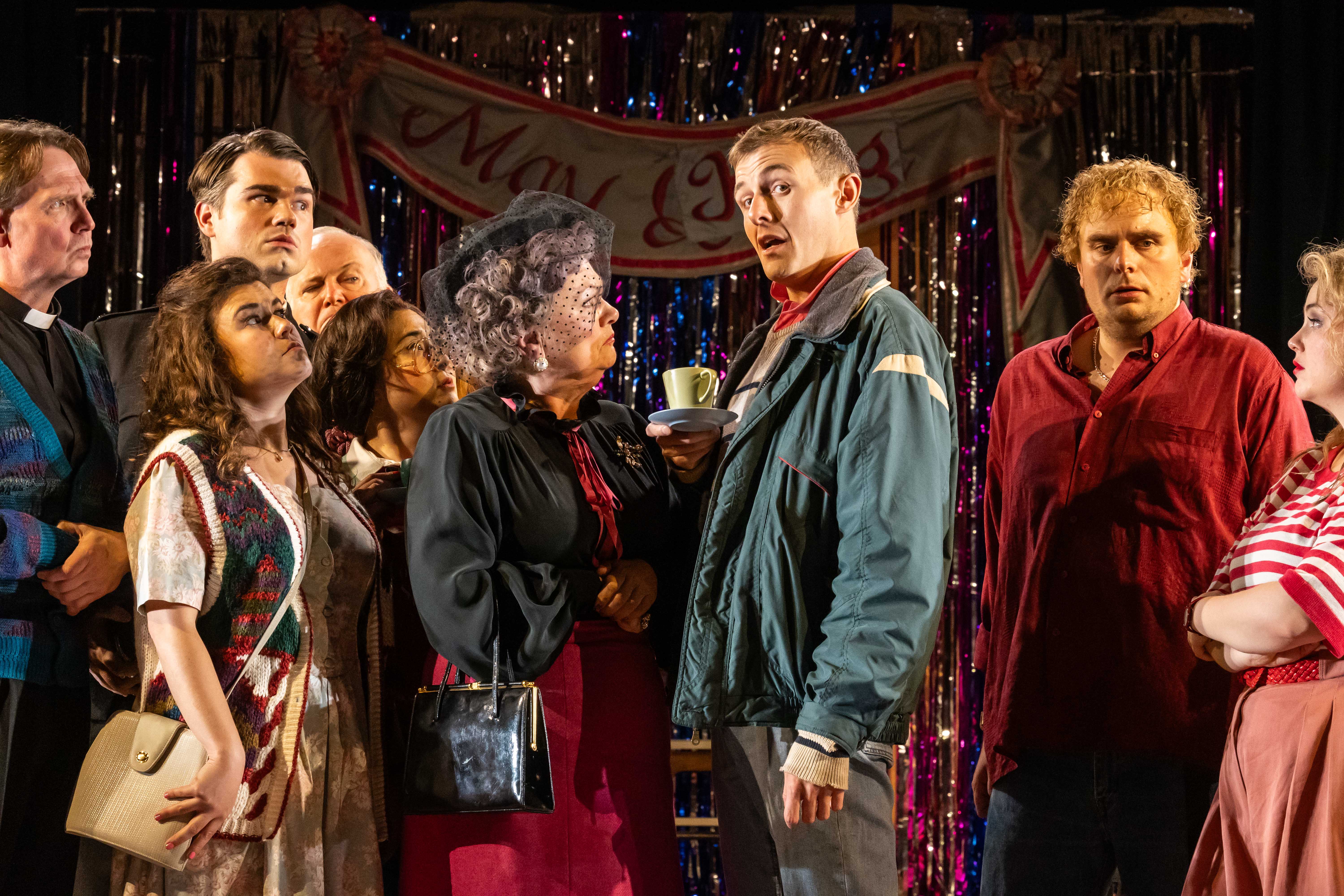 Glen Cunningham (Albert Herring)And Susan Bullock (Lady Billows) With The Cast Of Albert Herring. Credit Sally Jubb. (5)