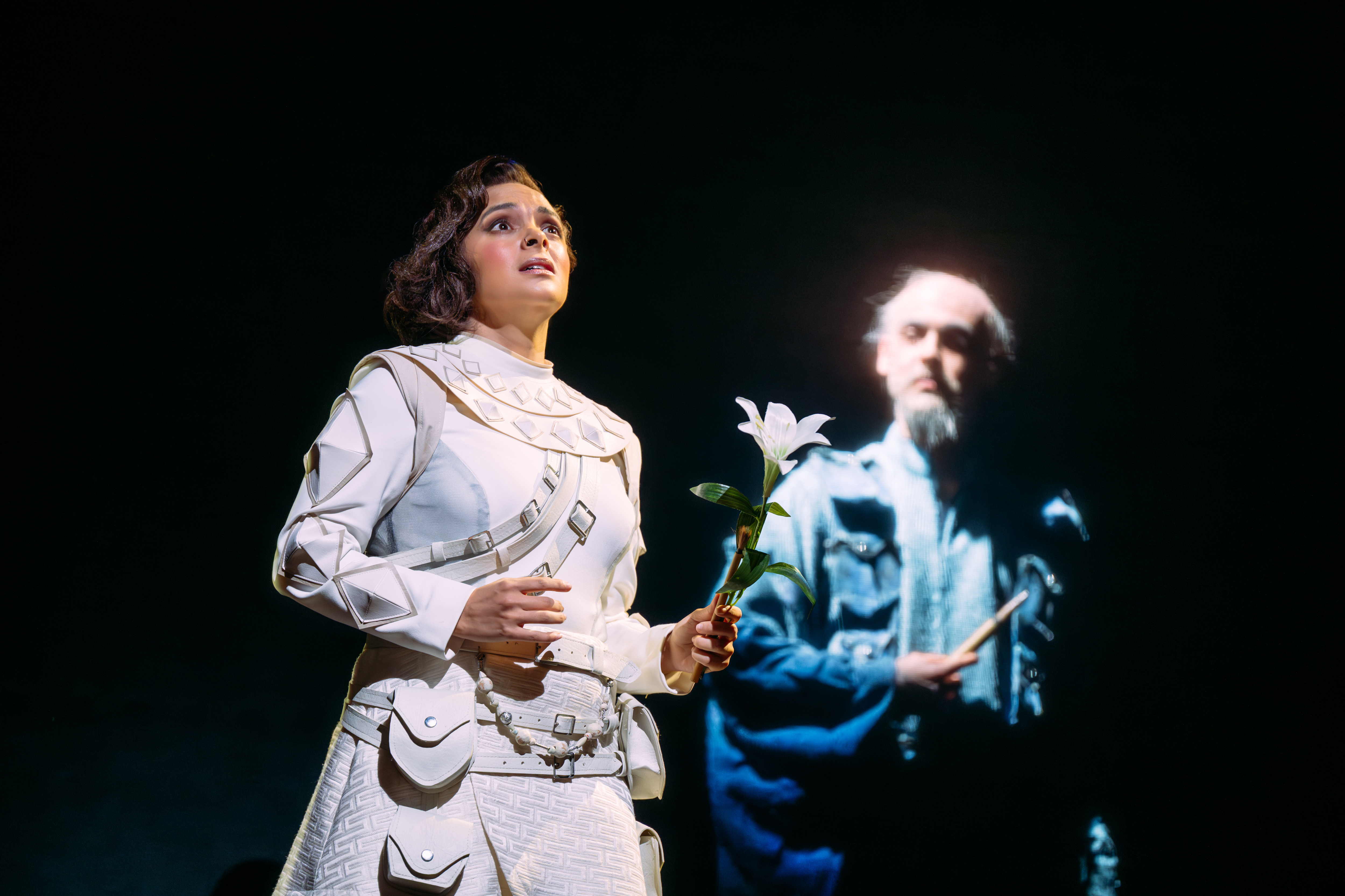 Julieth Lozano Rolong (Ōi) And Dan Armstrong (Spirit Of Hokusai) In Scottish Opera's Production Of The Great Wave. Credit Mihaela Bodlovic..