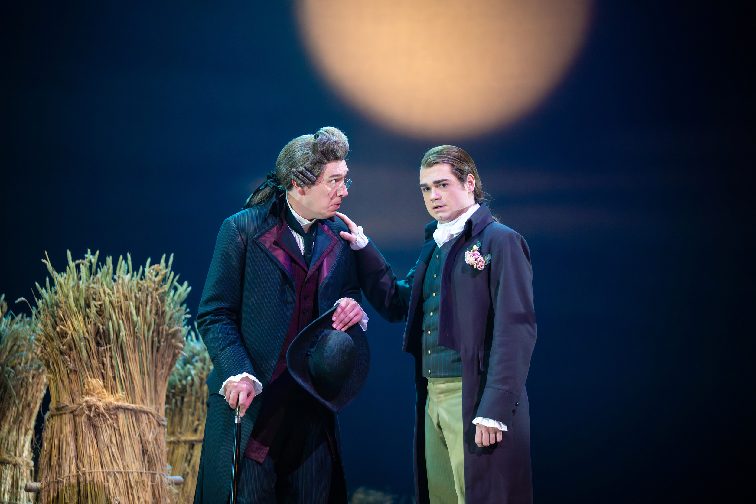Edward Hawkins (Doctor Bartolo) and Edward Jowle (Figaro) in The Marriage of Figaro. Scottish Opera 2026. Credit Mihaela Bodlovic..